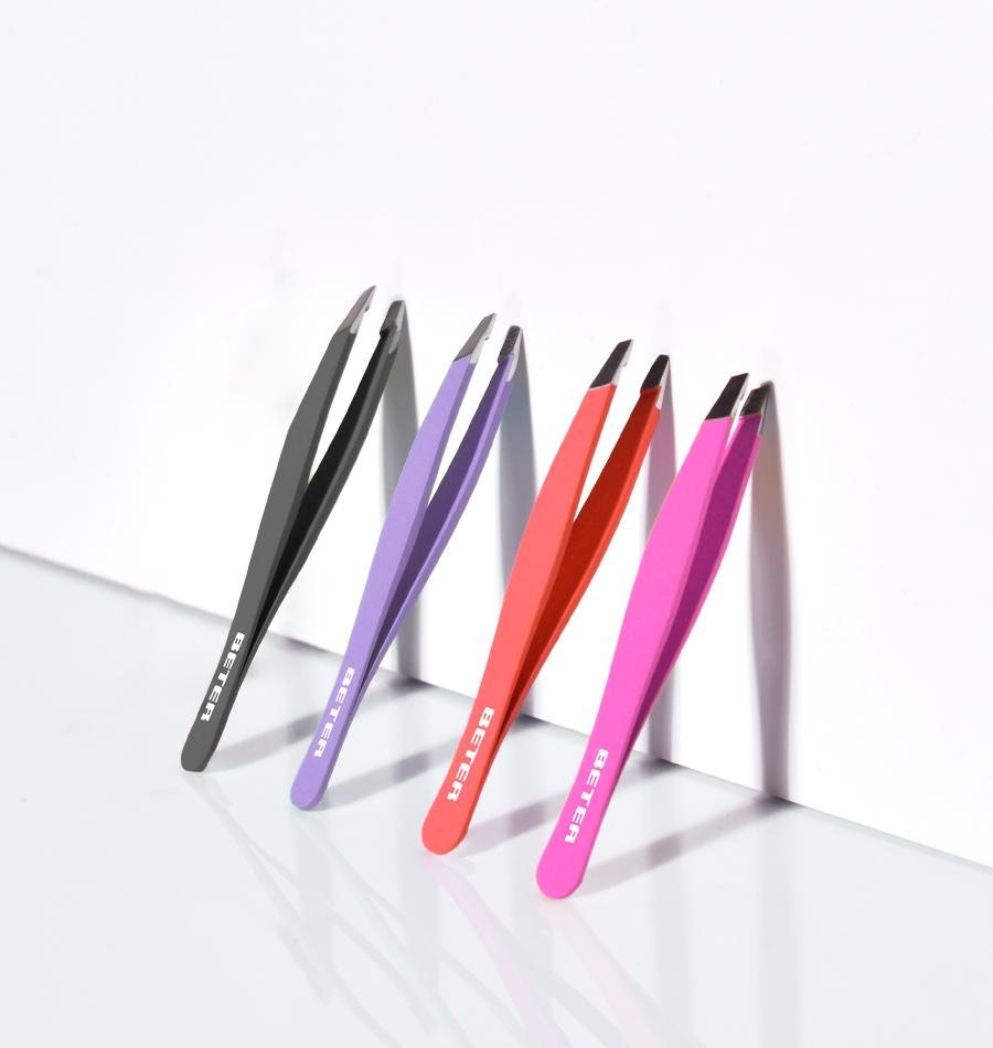 Beter Pinza de depilar, soft touch, punta oblicua