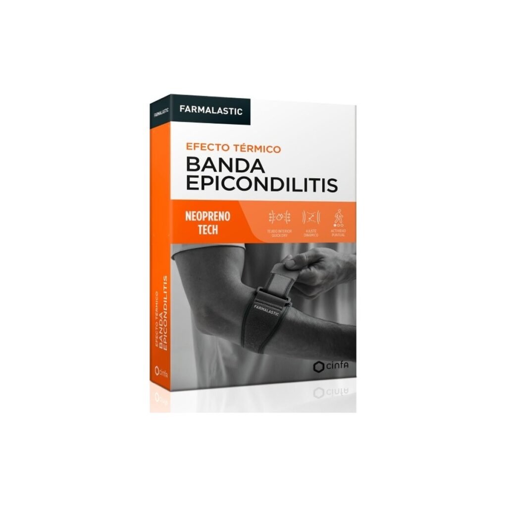Farmalastic Banda para epicondilitis de neopreno Neopreno Tech, gris