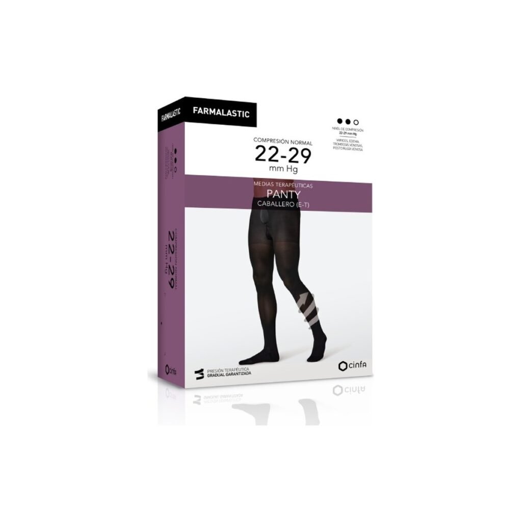 Farmalastic Panty de compresión normal para hombre, negro