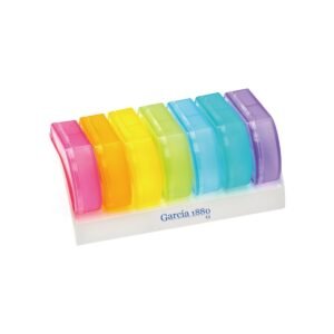 García 1880 Pastillero semanal de 2 tomas, multicolor