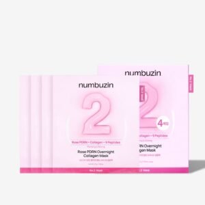 Numbuzin No.2 Rose PDRN Overnight Collagen Mask, caja de 4 (37 g)