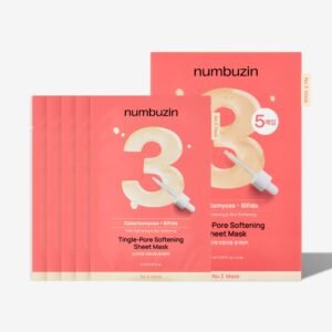 Numbuzin No.3 Tingle-Pore Softening Sheet Mask, caja de 5 mascarillas